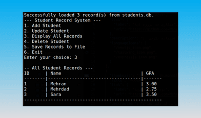 Thumbnail for Student Record Management